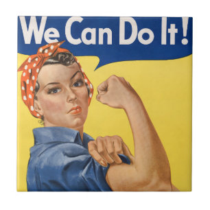  Patriottische Rosie de Riveter, we kunnen het doe Tegeltje