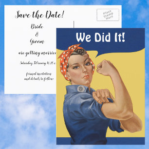 Patriottische Rosie, we hebben het gedaan! Save t Aankondigingskaart