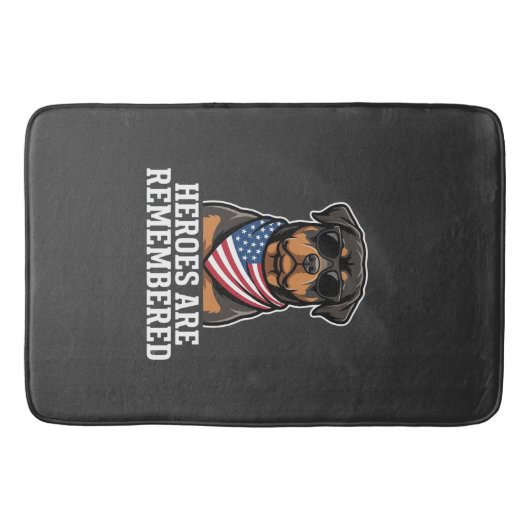 Patriottische Rottweiler Held Hond Vector Design Badmat (Voorkant)