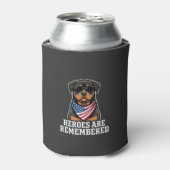 Patriottische Rottweiler Held Hond Vector Design Blikjeskoeler (Blikje Voorkant)