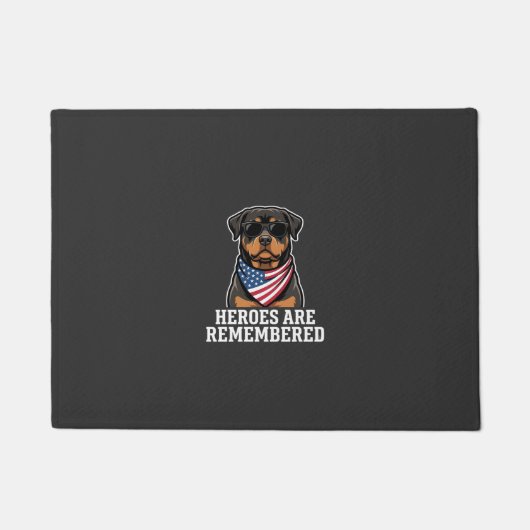 Patriottische Rottweiler Held Hond Vector Design Deurmat (Voorkant)