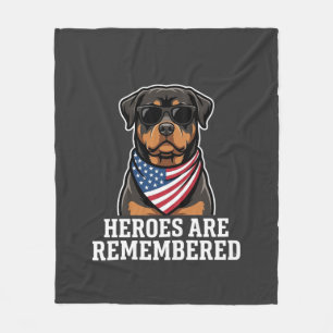 Patriottische Rottweiler Held Hond Vector Design Fleece Deken