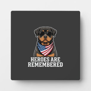 Patriottische Rottweiler Held Hond Vector Design Fotoplaat