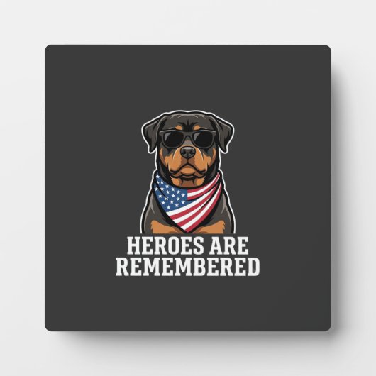 Patriottische Rottweiler Held Hond Vector Design Fotoplaat (Voorkant)