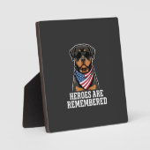Patriottische Rottweiler Held Hond Vector Design Fotoplaat (Voorkant)