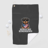 Patriottische Rottweiler Held Hond Vector Design Golfhanddoek (Insitu)