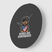 Patriottische Rottweiler Held Hond Vector Design Grote Klok (Hoek)