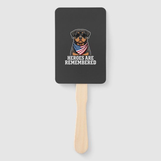 Patriottische Rottweiler Held Hond Vector Design Handwaaier (Voorkant)