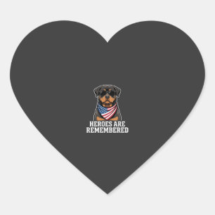 Patriottische Rottweiler Held Hond Vector Design Hart Sticker