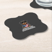 Patriottische Rottweiler Held Hond Vector Design Kartonnen Onderzetters (Gekanteld)