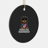 Patriottische Rottweiler Held Hond Vector Design Keramisch Ornament (Rechts)