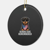 Patriottische Rottweiler Held Hond Vector Design Keramisch Ornament (Links)