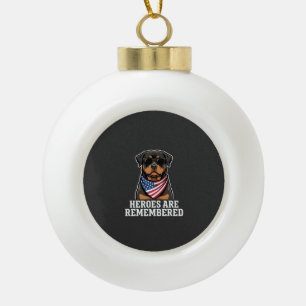 Patriottische Rottweiler Held Hond Vector Design Keramische Bal Ornament