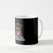 Patriottische Rottweiler Held Hond Vector Design Koffiemok (Voorkant rechts)