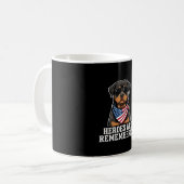Patriottische Rottweiler Held Hond Vector Design Koffiemok (Voorkant links)