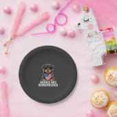 Patriottische Rottweiler Held Hond Vector Design Papieren Bordje (Feest)
