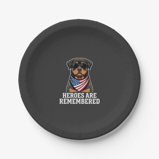 Patriottische Rottweiler Held Hond Vector Design Papieren Bordje (Voorkant)