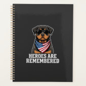 Patriottische Rottweiler Held Hond Vector Design Planner (Voorkant)