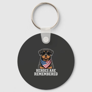 Patriottische Rottweiler Held Hond Vector Design Sleutelhanger