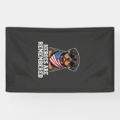 Patriottische Rottweiler Held Hond Vector Design Spandoek (Horizontaal)