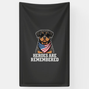 Patriottische Rottweiler Held Hond Vector Design Spandoek