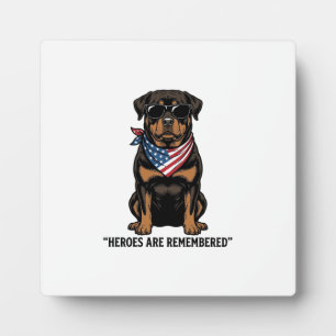 Patriottische Rottweiler Held Hond Vintage Design_ Fotoplaat