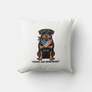 Patriottische Rottweiler Held Hond Vintage Design_ Kussen
