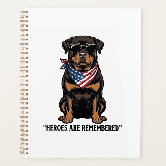Patriottische Rottweiler Held Hond Vintage Design_ Planner (Voorkant)