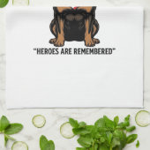 Patriottische Rottweiler Held Hond Vintage Design_ Theedoek (Gevouwen)