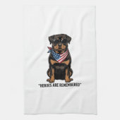 Patriottische Rottweiler Held Hond Vintage Design_ Theedoek (Verticaal)