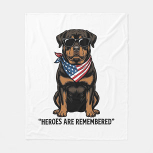 Patriottische Rottweiler Held Honden Vintage Desig Fleece Deken