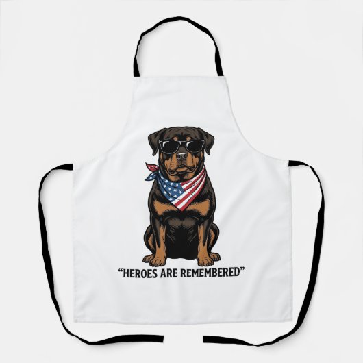 Patriottische Rottweiler Held Honden Vintage Desig Schort (Voorkant)