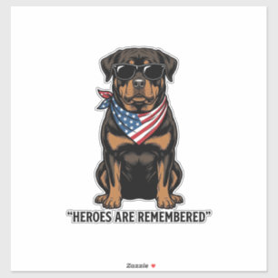 Patriottische Rottweiler Held Honden Vintage Desig Sticker