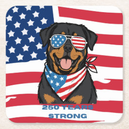 Patriottische Rottweiler Kartonnen Onderzetters