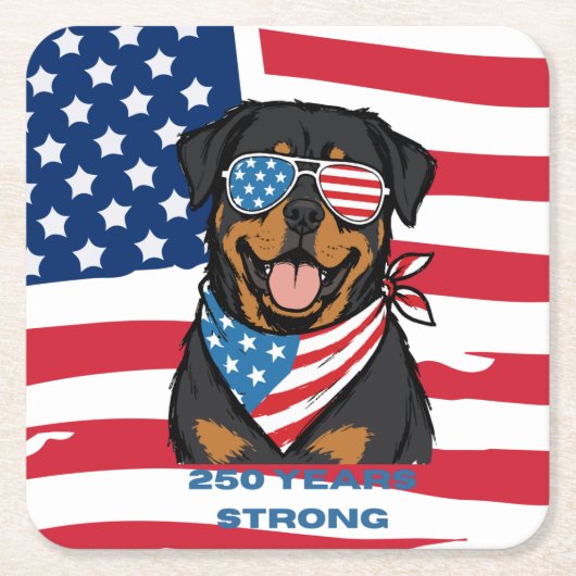 Patriottische Rottweiler Kartonnen Onderzetters (Voorkant)