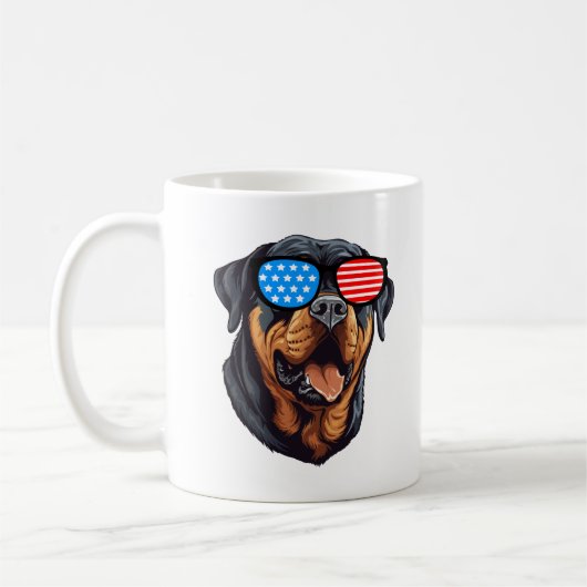 Patriottische rottweiler koffiemok (Links)
