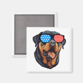 Patriottische rottweiler magneet (Voorkant / Achterkant)