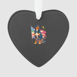 Patriottische Rottweiler met USA Vlag Kunst Ornament