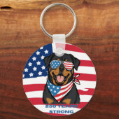 Patriottische Rottweiler Sleutelhanger (Voorkant)