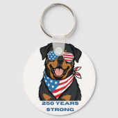 Patriottische Rottweiler Sleutelhanger (Achterkant)