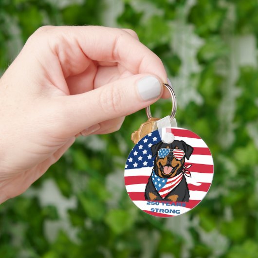 Patriottische Rottweiler Sleutelhanger (Hand)