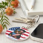 Patriottische Rottweiler Sleutelhanger (Voorkant Rechts)