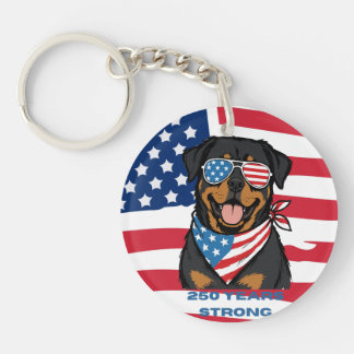 Patriottische Rottweiler Sleutelhanger