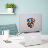 Patriottische rottweiler sticker (Laptop op bureau)