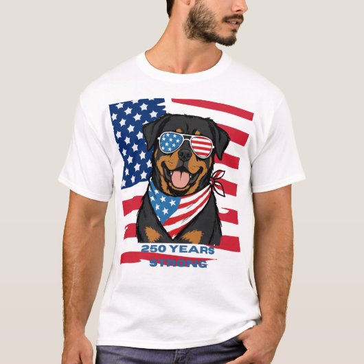Patriottische Rottweiler T-shirt (Voorkant)