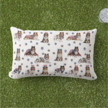 Patriottische Rough Collie Kussen