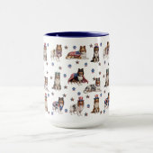 Patriottische Rough Collies Mok (Midden)