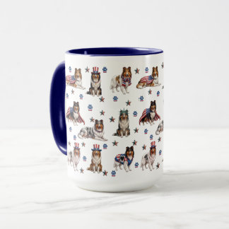 Patriottische Rough Collies Mok