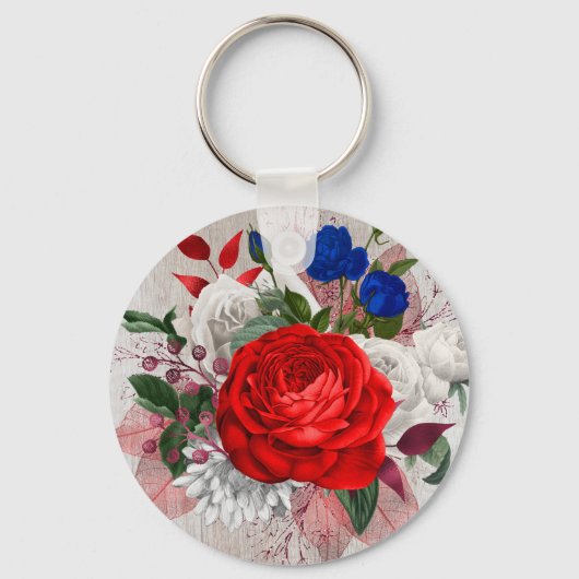 Patriottische Rozenboeket Sleutelhanger (Voorkant)