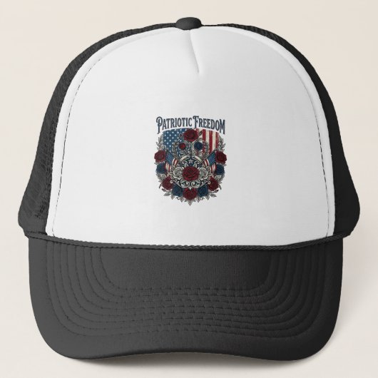 Patriottische Rozentuin Trucker Pet (Voorkant)